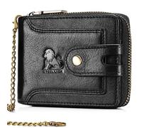 Genuine Cowhide Leather Wallet for Men - Durable RFID Blocking Bifold Design with Card Slots, black