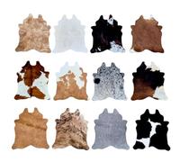 Genuine Cowhide Mini Rugs, Cowhide Mats, Cowhide Table Center Piece, Cowhide Wall Hanging (62 x 51cm) (1, Off White)