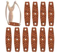 Genuine Cowhide Slingshot, Pre-Opened Leather Pockets, Slingshot Clip Bag DIY Replacement Bands, Durable Accessories for Hunting and Shooting Sports, 10PCS (Brown)