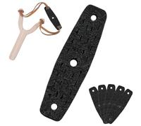Genuine Cowhide Slingshot, Pre-Opened Leather Pockets, Slingshot Clip Bag DIY Replacement Bands, Durable Accessories for Hunting and Shooting Sports, 10PCS (Black)