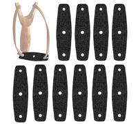 Genuine Cowhide Slingshot, Pre-Opened Leather Pockets, Slingshot Clip Bag DIY Replacement Bands, Durable Accessories for Hunting and Shooting Sports, 10PCS (Black)