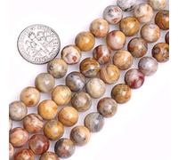 Genuine Crazy Lace Agate Beads for Jewelry Making Gemstone Semi Precious Stone Round 6mm Strand 15"(60-65pcs)