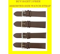 Genuine Dark Brown Leather WATCH STRAP BUY 10 GET 2 FREE ASSORTED SIZE 20mm-22MM