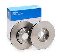 Genuine Delphi Front Vented Brake Discs Set Pair - BG3762