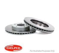 Genuine Delphi Front Vented Coated Brake Discs Set Pair - BG4094C