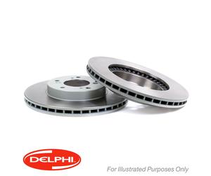 Genuine Delphi Front Vented Coated Brake Discs Set Pair - BG4278C