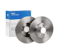 Genuine Delphi Rear Plain Brake Disc Set for Renault Kangoo I Express FC BG3992