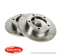 Genuine Delphi Rear Solid Brake Discs Set Pair - BG4008