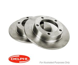 Genuine Delphi Rear Solid Coated Brake Discs Set Pair - BG3956C