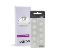 Genuine Denmark Oticon Branded,Oticon Minifit Bass 8mm (Medium) Double Vent Domes,Hearing aid Domes,Compatible for Oticon Bernafon Sonic Philips MiniRite Hearing Aids Supplies (1 pack/10 Domes Total)
