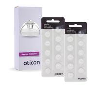 Genuine Denmark Oticon Branded, Oticon MiniFit Bass DOUBLE Vent 6mm /Small Domes, Hearing Aid Domes, Compatible with Oticon Bernafon Sonic Philips MiniRite Hearing Aid Supplies -2 packs/20 Domes Total