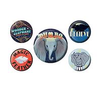 Genuine Disney Dumbo Movie The Flying Elephant 5 Piece Button Badge Set
