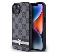 Genuine DKNY Leather Checkered Pattern & Stripe Impact Case for iPhone 14
