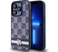 Genuine DKNY Leather Checkered Pattern Stripe Impact Case for iPhone 15 Pro Max