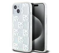 DKNY Case Liquid Glitter Multilogo White - iPhone 13/14/15