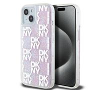 DKNY Case Liquid Glitter Multilogo Pink - iPhone 13/14/15