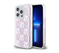 DKNY Case Liquid Glitter Multilogo Pink - iPhone 15 Pro