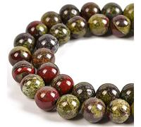 Genuine Dragon Blood Jasper Beads Round 10mm Semi Precious Gemstone Beads for Jewelry Making 38pcs 1 Strand 15"