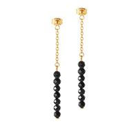 Genuine earrings made of faceted natural stone beads with gold-plated clasp - earrings with certificate of authenticity, Natural stone beads