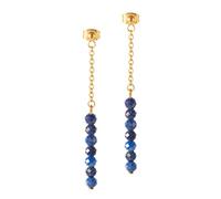 Genuine earrings made of faceted natural stone beads with gold-plated clasp - earrings with certificate of authenticity, Natural stone beads