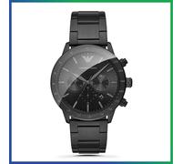 NEW GENUINE EMPORIO ARMANI AR11242 MARIO STAINLESS STEEL BLACK DIAL MEN'S WATCH