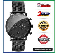 Genuine EMPORIO ARMANI AR11264 Aviator Black Dial Chronograph Mens Watch 43mm