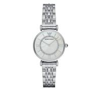 NEW EMPORIO ARMANI WOMENS WATCH AR1908 WHITE DIAL & STAINLESS STEEL SILVER STRAP