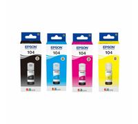 Genuine Epson 104 Ink Bottles CMYK Ecotank for Epson ET-2710 ET-4700 ET-2711 Lot
