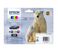 EPSON 26XL ink cartridge black and tri-colour high capacity 41.3ml 1-pack blister without alarm