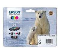 EPSON 26XL ink cartridge black and tri-colour high capacity 41.3ml 1-pack blister without alarm