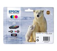 Genuine Epson 26 MultiPack Polar Bear | Full Set Ink Cartridges T2616 B/C/Y/M