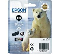 EPSON 26 ink cartridge photo black standard capacity 4.7ml 200 photos 1-pack blister without alarm