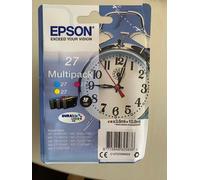 Genuine Epson 27 Multipack 3 Ink Cartridges- Cyan/Magenta/Yellow Exp: 2027