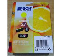GENUINE EPSON 33 Yellow cartridge ORIGINAL T3344 ORANGES boxed ink dated 2027
