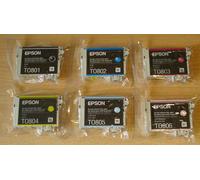 GENUINE EPSON T0801 T0802 T0803 T0804 T0805 T0806 ink cartridges T0807 ORIGINAL