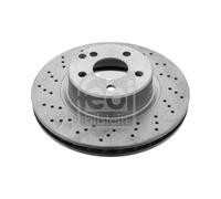 Genuine Febi 5 Stud Front Vented Drilled Coated Brake Discs - 22683