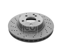 Genuine Febi 5 Stud Front Vented Drilled Coated High Carbon Brake Discs - 43989