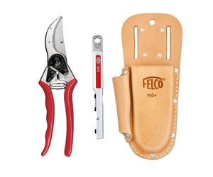 Genuine Felco No 2 secateurs bundle - F905 sharpener tool - Leather plus holster