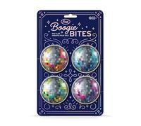 Genuine Fred Boogie Bites, Disco Ball Bag Clips, Set of 4, Set of 4 Groovy Spring-Loaded Clips for Fresh Snacks, Metallic Printed Graphics, Fun Food Storage Clips, Fun Kitchen Accessories
