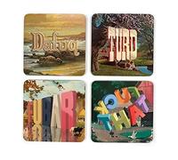 Genuine Fred Coasters - Wayne White Coasters, Set of 4, Cork