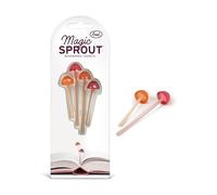 Genuine Fred Magic Sprout, Mini-Mushroom Bookmarks - Set of 4 - Two Sizes & Colors - Soft, Flexible Silicone - Fun Stocking Stuffer, Gift for Book Lovers, Teachers, Back to School - Cottagecore Decor
