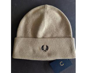 Genuine FRED PERRY Warm Stone Merino 52% Wool Cuff BEANIE HAT UNISEX Tags C9160