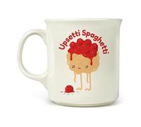 Genuine Fred UPSETTI Spaghetti, Say Anything Pasta Mug, 16-Ounce Ceramic Mug, Microwave and Dishwasher Safe, Double-Sided Artwork