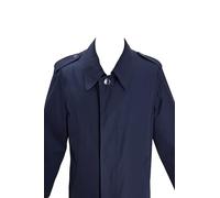 Genuine French Army Navy Waterproof Trench Coat Jacket Long Full Length Raincoat (UK, Alpha, L, Regular, Regular, Navy blue)