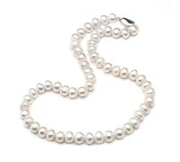 Genuine Freshwater Pearl Necklace Women,Real Wedding White Pearl Necklaces in Box Pendant necklace