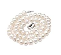 Genuine Freshwater Pearl Necklace Women,Real Wedding White Pearl Necklaces in Box Pendant necklace