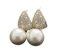 Genuine Freshwater Pearl Studs with Safety Alloy Backing - Lightweight and Comfortable, Perfect for Everyday and Formal Occasions, Natural Pearl Jewelry, フリーサイズ