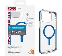 ZAGG Gear4 Santa Cruz Snap D30 Protective Case Compatible with iPhone 14 Pro Max, Slim, Shockproof, Wireless Charging, Magnetic, MagSafe Compatible, (Blue)