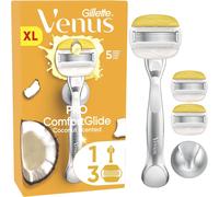 Gillette Venus Starter Kit, Pro ComfortGlide Olay Coconut Scented 5 Blade Women's Razor + 3 Blades refills + Shower Hook