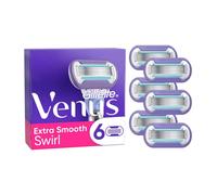 Gillette Venus Extra Smooth Swirl Women’s Razor Blade Refills, Pack of 6, 5 Durable Blades, Long Lasting Smooth Shave, SkinCushion Lubrication Strip